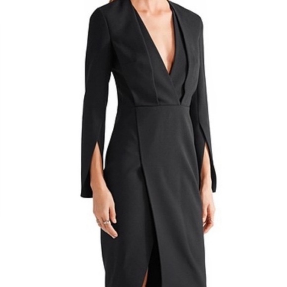 Protagonist Midi Dress V Neck Black Size 2 NWT - Picture 5 of 11